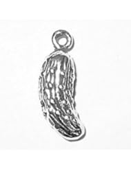 Sterling Silver 3D Pickle Or Cucumber Charm