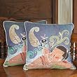 'Dreaming of Birds,' cushion covers (pair)