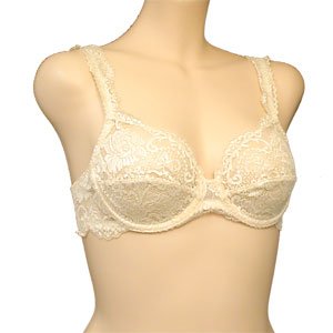 Orlfa $69 Nude Lace Mesh Demi Bra #0303 sz 34B 36B