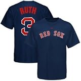 Boston Red Sox Babe Ruth Name and Number Throwback T Shirt (Large)