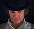 Instant Clockwork Orange Costume - Black Felt Derby Hat and White Suspenders