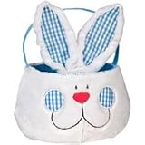 Easter Plush Basket with Bunny Ears - Blue