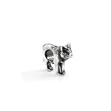 Wolf Charm in Silver for Pandora and 3mm bracelets