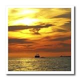 2 Boats Under Orange Yellow and Gold Florida Skies - 10x10 Iron On Heat Transfer For White Material