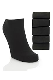 5 Pairs of Cotton Rich Plain Trainer Liner Socks