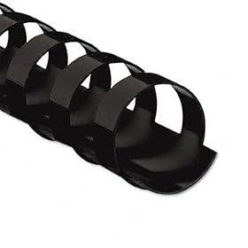 Plastic Comb Bindings, 1/2 Diameter, 90 Sheet Capacity, Black, 25 Combs/Pack