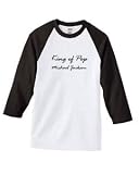 S.Horizon-KING OF POP MICHAEL JACKSON Baseball Jersey~White/Black~Youth-SM