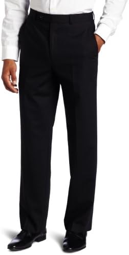 Corcini Men's Performance Flat Front Pant, Black, 42x30