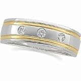 14K Two Tone Gold Diamond Duo Ring Size 11