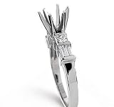 14k White Gold Side Stone Fine Channel Engagement Ring 7 14k White Gold Side Stone Fine Channel Engagement Ring 7