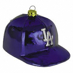 Los Angeles Dodgers MLB Glass Baseball Cap Ornament (4-inch)