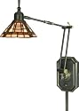 Quoizel TF582WZ Tiffany 26-Inch 1-Light Swing Arm Wall Lamp with 140-Piece of Tiffany Glass Shade, Medici Bronze