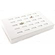 White Leather 25 Ring Display Finger Jewelry Showcase