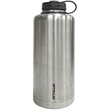 Lifeline 7508 Silver Stainless Steel Vacuum Insulated Double Wall Barrel Style Growler - 64 oz. Capacity