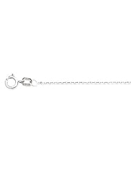 1.0mm 14k White Gold Cable Chain 18 inch