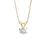 1 ct. F - SI2 Round Brilliant Cut Diamond Solitaire Pendant with Chain