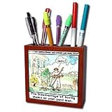 Londons Times Religion Heaven Hell Cartoons – Moses Makes A Bad yard Man – Tile Pen Holders-5 inch tile pen holder