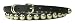 Ladys Narrow Black Leather Belt W/ Large Ball Studs