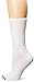 PEDS Women's Diabetic Extra Wide Non-Binding Ribbed Top Crew Socks 1 Pair, White, 7-10