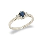 14K Gold Three Stone Diamond and Sapphire Ring Size 6 14K Gold Three Stone Diamond and Sapphire Ring Size 6