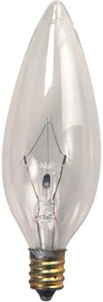 Incandescent Torpedo Tip Candelabra Base 60W Clear Bulb - Pack of 25