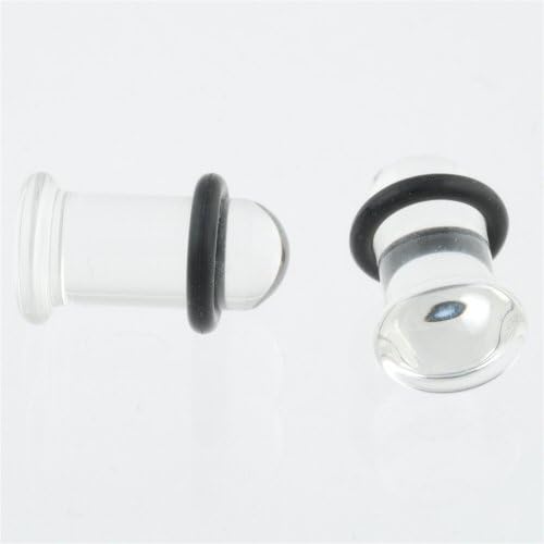 Glasswear StudiosPair of Clear Glass Single Flared Plugs