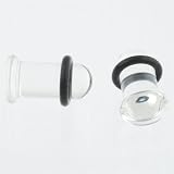 Pair of Clear Glass Single Flared Plugs: 1/2