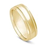 14k Gold Milgrained Men's Wedding Band, 7mm