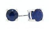 31nF1RUFFZL. SL160  1.30Ct 5MM Round Genuine Sapphire Stud Earrings in 14Kt White Gold
