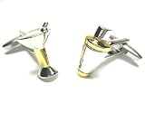 Silver & Gold Martini Glass & Shaker Cufflinks