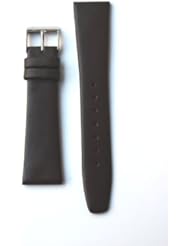 18mm Brown Flat Calfskin Watchband with Leather Lining