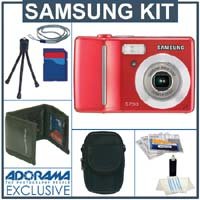 Samsung Digimax S730 Red Digital Camera Kit, with 1 GB SD Memory Card, Deluxe Carry Case,... by