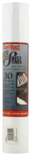 Con-Tact 30F-C5M00-06 12-Inch by 30-Foot Repositionable Shelf Liner, White