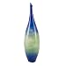 Jim Loewer Glass Handmade 11-inch Stalagmite Vase, Blue/Green