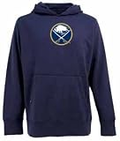 Antigua Men's NHL Buffalo Sabres Signature Hood Long Sleeve Hooded Fleece, Navy, Medium