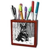 Dogs German Shepherd - German Shepherd - Tile Pen Holders-5 inch tile pen holder