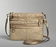 Coach Signature Bonnie Linen Lurex Swing Pack Messenger Crossbody Bag Purse 42792 Dark Natural Gold