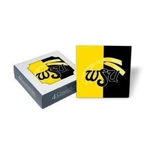 Set of 4 Ceramic Coasters (4x4) WSU Coaster Set Wichita State Shockers Beverage Drinkware by 