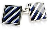 Distinctive Mother of Pearl, Onyx, & Lapis Striped Cufflinks by Cuff-Daddy