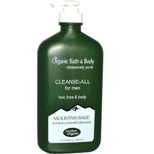 Fresh Organics, Organic Bath & Body, Cleanse-All For Men, Hair, Face & Body, Mountain Sage, 14.2 fl Fresh Organics, Organic Bath & Body, Cleanse-All For Men, Hair, Face & Body, Mountain Sage, 14.2 fl