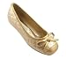Laura Ashley Girl's Ballerina Flats Gold Shoes