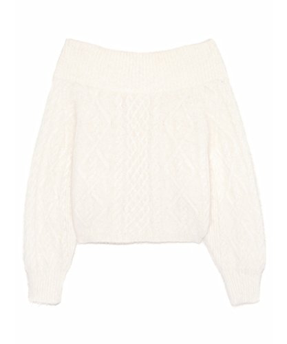 (スナイデル)snidel ファーライクオフショルニットプルオーバー