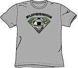 Superman SOCCER SHIELD Heather Gray Adult T-shirt Tee Shirt