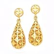14k Gold Woven Teardrop Dangle Earrings