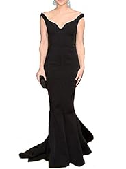 Sexy V-neck Mermaid Off the Shoulder Polyester/Spandex Cocktail Evening Dress/Party Dress/Maxi Dress 