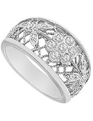 Diamond Flower Ring 14K White Gold - 0.50 CT Diamonds