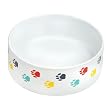 Ethical 7-1/2-Inch Paw Print White Stoneware Dish