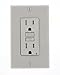 Leviton X7599-GY SmartlockPro Slim GFCI Tamper-Resistant Receptacle with LED Indicator, 15-Amp, Gray