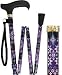 Pretty Purple Folding Adjustable Walking Cane with Engraved Collar