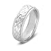 14k White Gold Hammered Men's Wedding Band